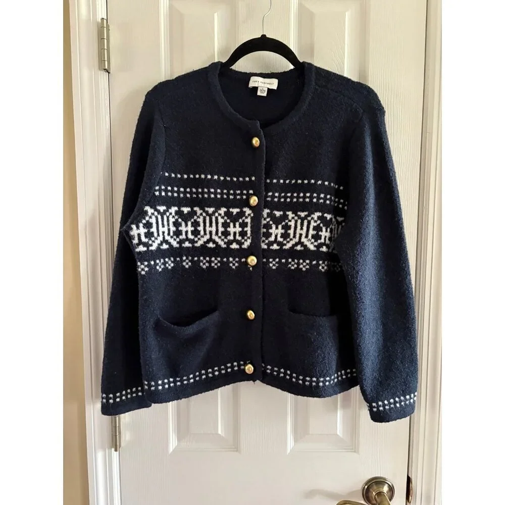 Free Assembly Navy Blue Cardigan Large